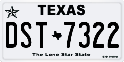 TX license plate DST7322
