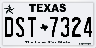 TX license plate DST7324