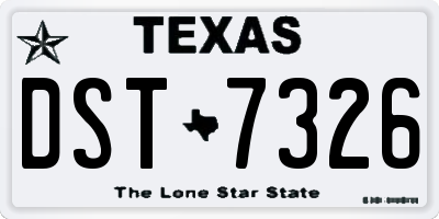 TX license plate DST7326