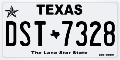 TX license plate DST7328