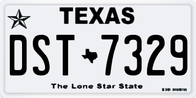 TX license plate DST7329