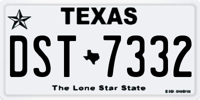 TX license plate DST7332
