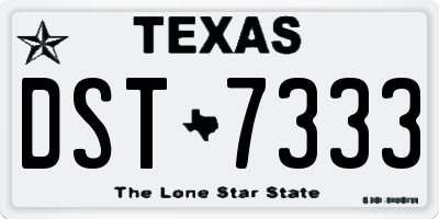 TX license plate DST7333