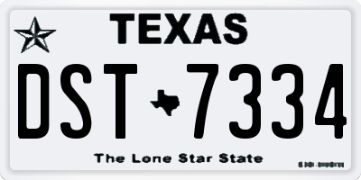 TX license plate DST7334