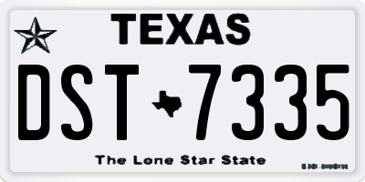 TX license plate DST7335