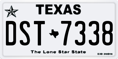 TX license plate DST7338