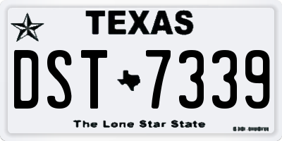 TX license plate DST7339