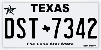 TX license plate DST7342