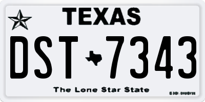 TX license plate DST7343