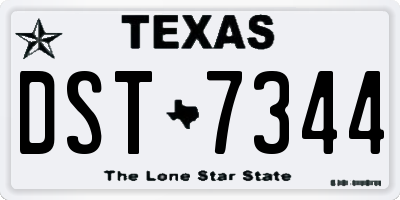 TX license plate DST7344