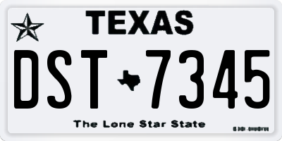 TX license plate DST7345