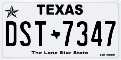 TX license plate DST7347