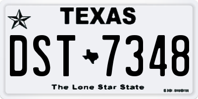TX license plate DST7348