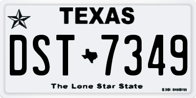 TX license plate DST7349