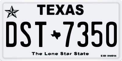 TX license plate DST7350