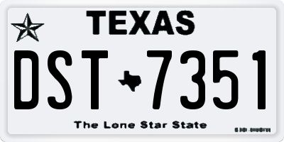 TX license plate DST7351