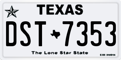 TX license plate DST7353