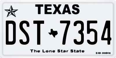 TX license plate DST7354