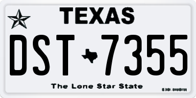 TX license plate DST7355