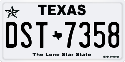 TX license plate DST7358