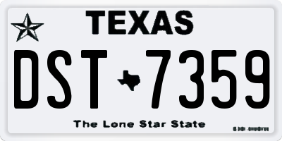 TX license plate DST7359