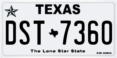 TX license plate DST7360