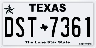 TX license plate DST7361