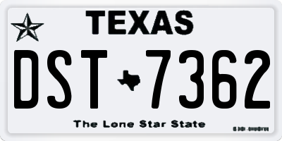 TX license plate DST7362