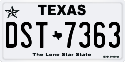 TX license plate DST7363