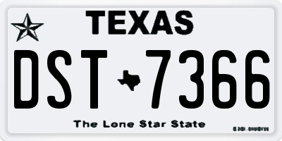 TX license plate DST7366