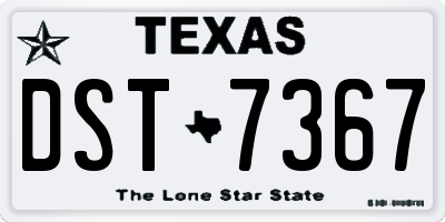 TX license plate DST7367