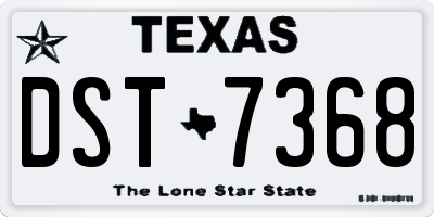 TX license plate DST7368