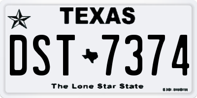 TX license plate DST7374