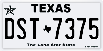 TX license plate DST7375