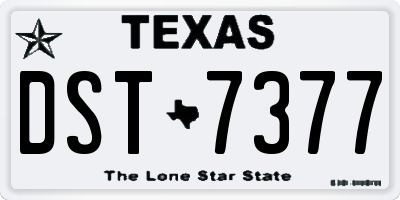 TX license plate DST7377