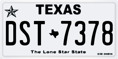 TX license plate DST7378