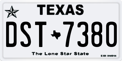 TX license plate DST7380