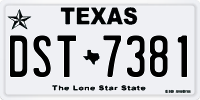 TX license plate DST7381