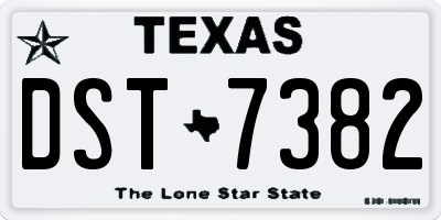 TX license plate DST7382