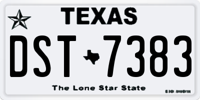 TX license plate DST7383