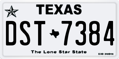 TX license plate DST7384