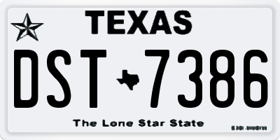 TX license plate DST7386