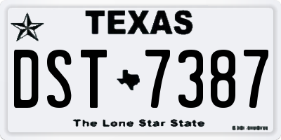 TX license plate DST7387
