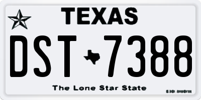 TX license plate DST7388