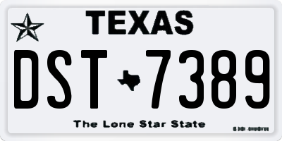 TX license plate DST7389