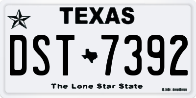 TX license plate DST7392