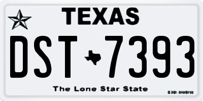 TX license plate DST7393