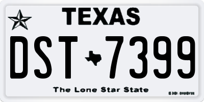 TX license plate DST7399