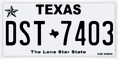 TX license plate DST7403