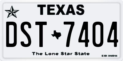 TX license plate DST7404